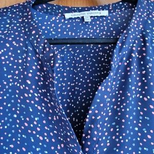 Collective Concepts Plus Size Popover Top 3/4 tie sleeves